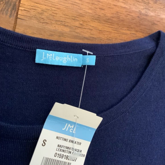 NWT J. McLaughlin Notting Sweater, Navy/White, Small - Picture 5 of 10